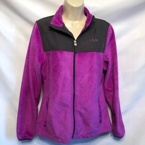 ‘Fila Sport’ Purple Long Sleeved Faux Fur Jacket